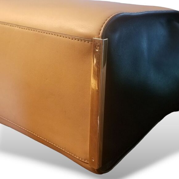 ⭐️ Michael Kors Medium Lana Suntan/Black Colorblock Leather Handbag - Picture 8 of 16